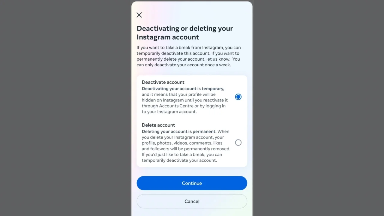 How to Temporarily Deactivate Instagram Account On Phone, PC
