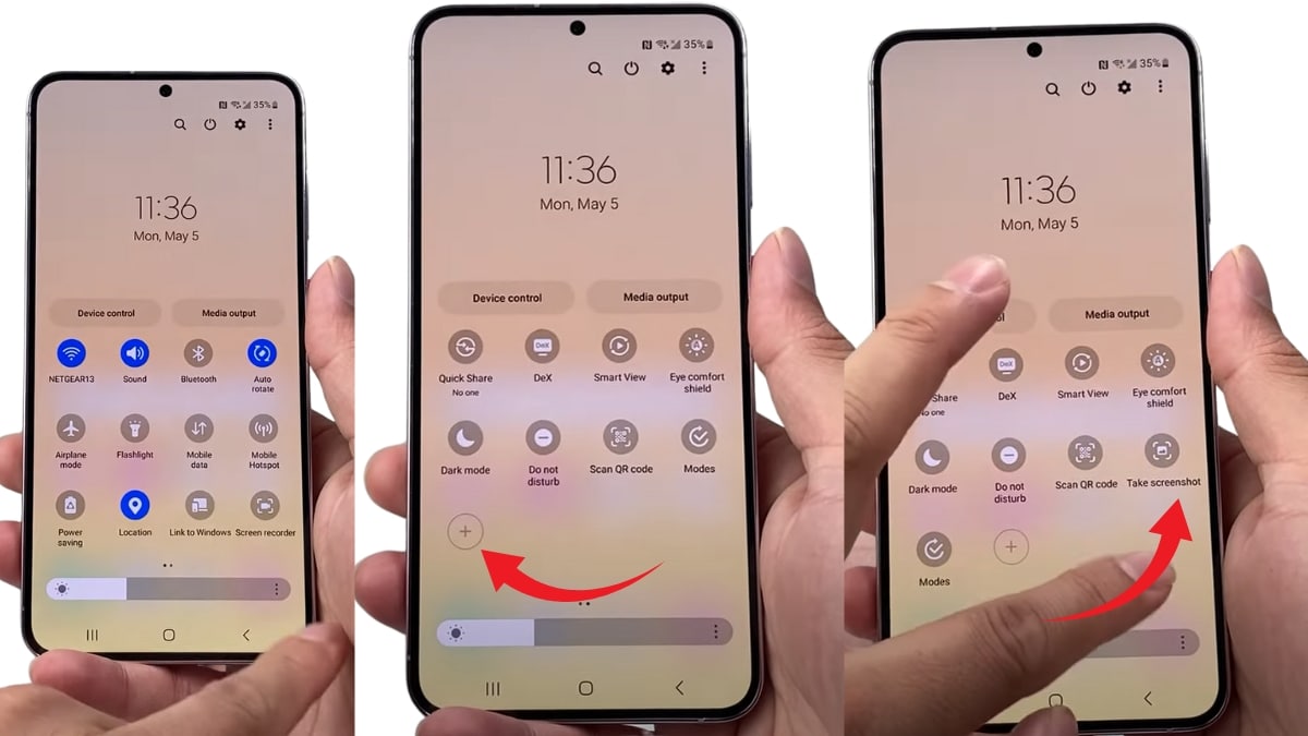 How to Take Screenshots from Quick Settings Panel in Samsung