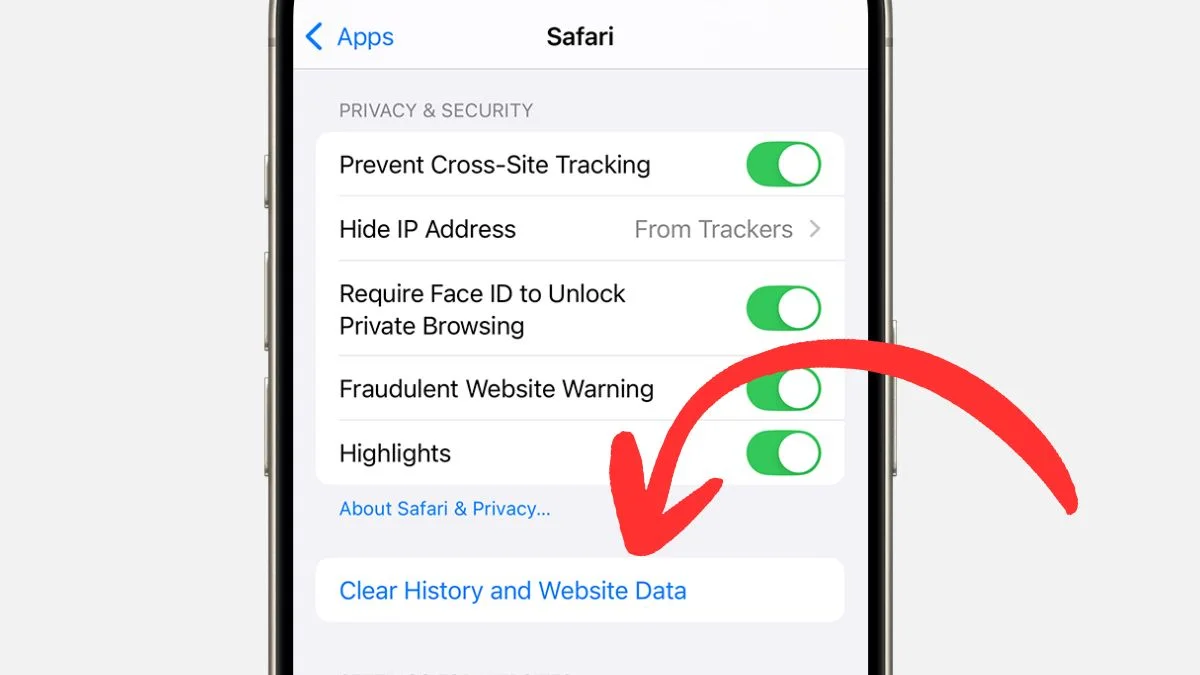 How to clear Safari app data