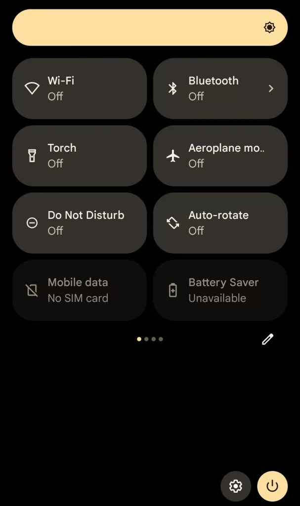 Settings Panel in Xiaomi