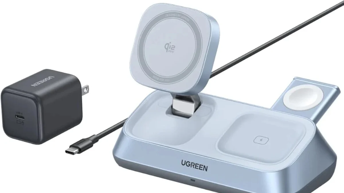 UGREEN MagFlow 3‑in‑1 Qi2 25W Magnetic Wireless Charger