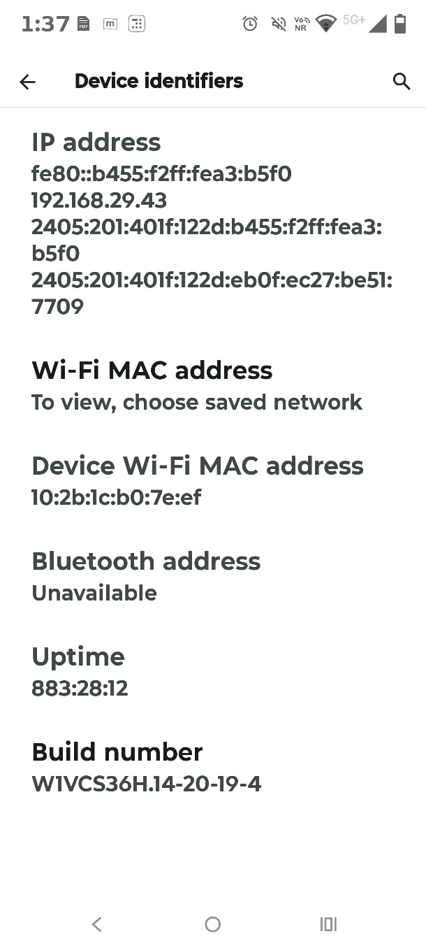 Locating build number inside Android software specifications