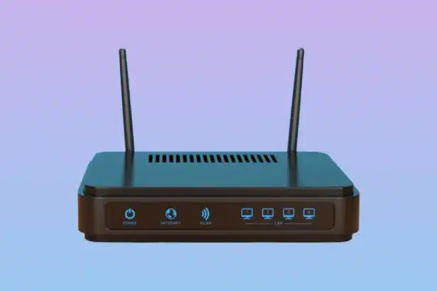 A modern Wi-Fi router setup showing how to choose the right Wi-Fi router for home networks.