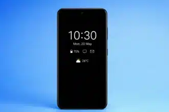 Always-On Display showing time and notifications on a smartphone