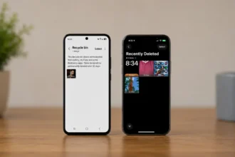Step-by-step guide showing how to recover deleted photos and files on Android and iPhone using built-in recovery options, cloud backups, and recovery tools.