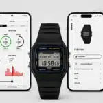 Casio F-B100W step tracker watch with smartphone activity tracking app