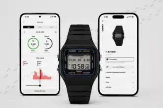 Casio F-B100W step tracker watch with smartphone activity tracking app