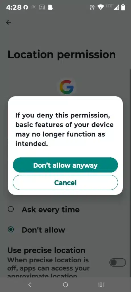 Google Account Privacy Settings Screenshot
