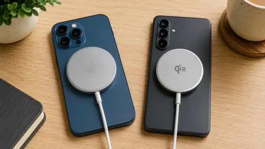 MagSafe vs. Qi2 wireless charging on compatible smartphones