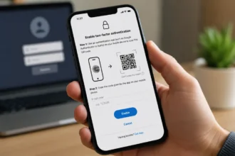 Set up two-factor authentication on a smartphone to secure online accounts