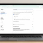 Google Chrome third-party web cookie settings page displayed on a laptop screen, illustrating how users can view, manage, and control website cookies and tracking preferences.