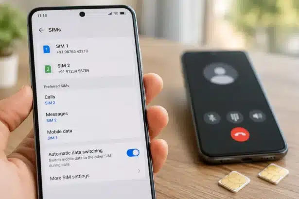 Mobile data working when calling from another SIM with automatic data switching enabled in dual SIM settings