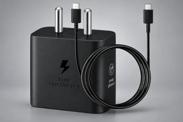 Power Delivery charger with USB-C cable for fast charging