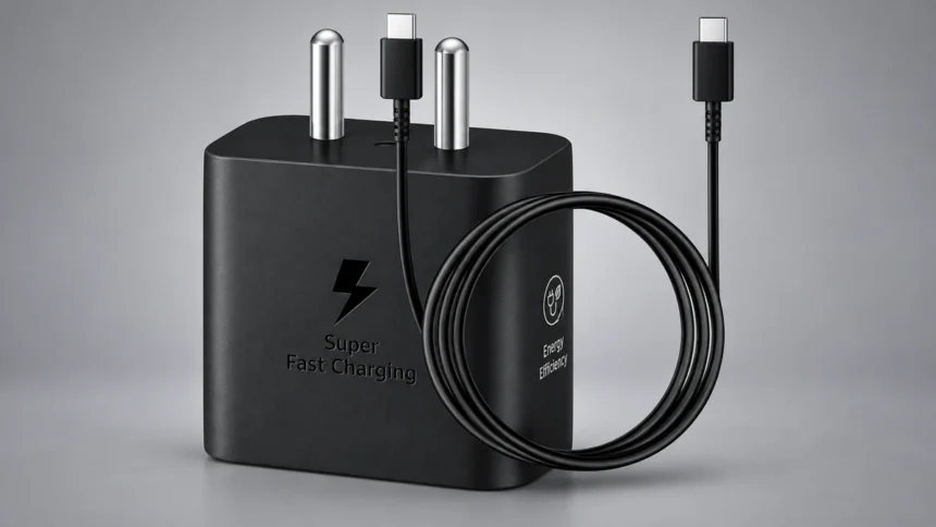 Power Delivery charger with USB-C cable for fast charging