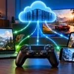 GeForce Now vs Xbox Cloud Gaming vs PS Plus Premium cloud gaming across a TV, laptop, tablet and smartphone