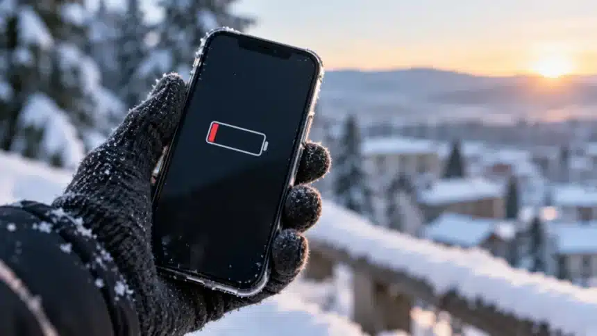 Smartphone battery draining faster in cold weather