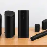 Sonos wireless speakers and soundbar showcasing the Sonos sound system ecosystem